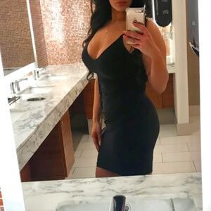 Women's black cocktail dress